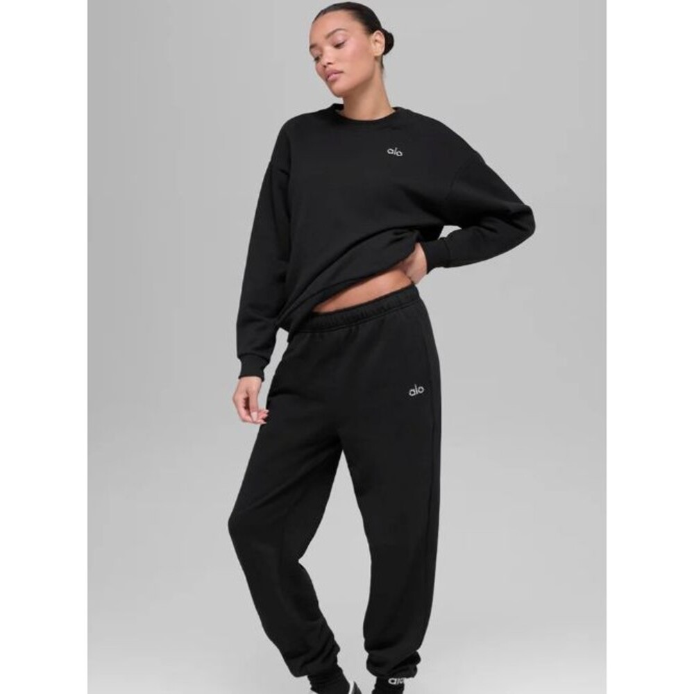 Alo Accolade Crewneck Sweatshirt Streetwear Black - New - Picture 5 of 5